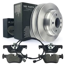 NB PARTS Bremsscheiben + Bremsbeläge + Warnkontakt hinten