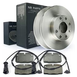 NB PARTS Discuri de frâna + placu?e de frâna + contacte de avertizare fa?a
