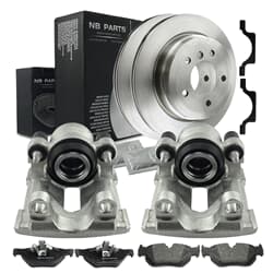 NB PARTS Disques de frein + plaquettes de frein + étriers de frein arrière