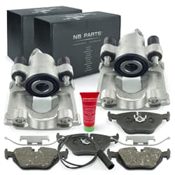 NB PARTS Bremssättel + Bremsbeläge + Warnkontakt hinten