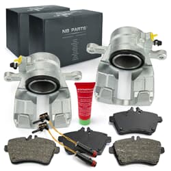 NB PARTS Bremssättel + Bremsbeläge + Warnkontakte vorne