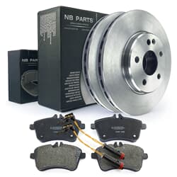 NB PARTS Féktárcsák + fékbetétek + elso figyelmezteto érintkezok