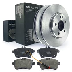 NB PARTS Féktárcsák + fékbetétek + elso figyelmezteto érintkezo