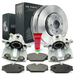 NB PARTS Disques de frein + plaquettes de frein + étriers de frein avant