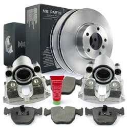 NB PARTS Disques de frein + plaquettes de frein + étriers de frein avant
