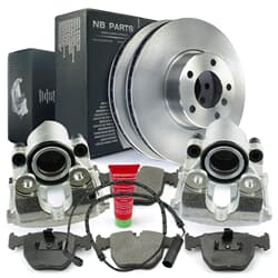 NB PARTS Disques de frein + plaquettes de frein + étriers de frein + contact avertisseur avant