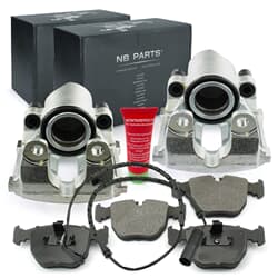 NB PARTS Pinze freno + pastiglie freno + contatto di avvertimento anteriore