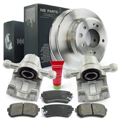 NB PARTS Disques de frein + plaquettes de frein + étriers de frein arrière