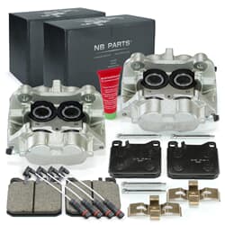 NB PARTS Etriers de frein + plaquettes de frein + contacts d'avertissement avant