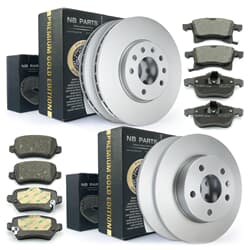 NB PARTS féktárcsák + fékbetétek prémium arany kiadás elol + hátsó