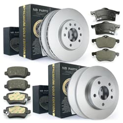 NB PARTS féktárcsák + fékbetétek prémium arany kiadás elol + hátsó