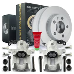NB PARTS Brake Discs + Frein Callipers Premium Gold Edition arrière