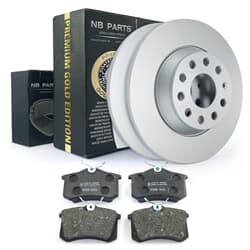 NB PARTS Disques de frein + Tampons de frein Premium Gold Edition arrière