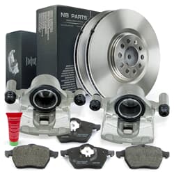 NB PARTS Disques de frein + plaquettes de frein + étriers de frein avant
