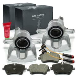 NB PARTS Etriers de frein + plaquettes de frein + contacts d'avertissement avant
