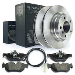 NB PARTS Disques de frein + plaquettes de frein + contact d'avertissement arrière