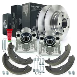 NB PARTS Disques de frein + étriers de frein + mâchoires de frein + kit d'accessoires côté roue