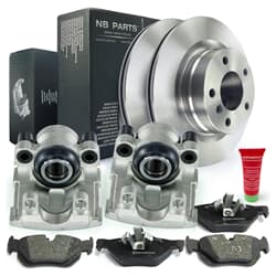 NB PARTS Disques de frein + plaquettes de frein + étriers de frein arrière