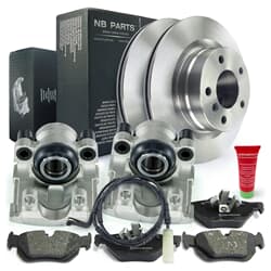 NB PARTS Disques de frein + plaquettes de frein + étriers de frein + contact avertisseur arrière
