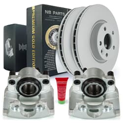 NB PARTS féktárcsák + fékdalliperek prémium arany kiadás elülso oldal