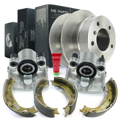NB PARTS Dischi freno + pinze freno + ganasce freno lato ruota