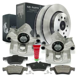 NB PARTS Bremsscheiben + Bremsbeläge + Bremssättel hinten