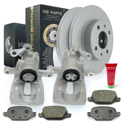 NB PARTS Bremsscheiben + Bremsbeläge + Bremssättel Premium Gold Edition hinten