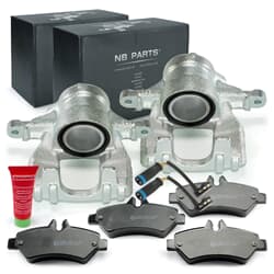 NB PARTS Bremssättel + Bremsbeläge + Warnkontakte hinten
