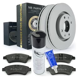 Disco di freno per NB PARTS + cuscinetti freni + detergente freno + Plastilube Premium Gold Edition Front