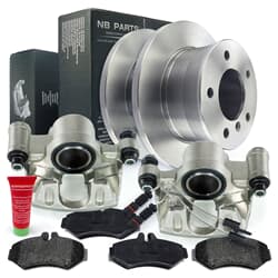 NB PARTS Bremseskiver + bremseklosser + bremsekalipere + varslingskontakter bak