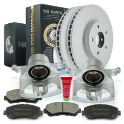 Disco di freno per ricambi NB + pastiglie dei freni + Callipers Brake Premium Gold Edition Front
