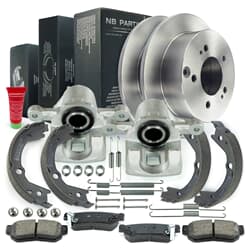 NB PARTS Bremseskiver + bremseklosser + bremsekalipere + bremsesko + tilbehørssett hjulside