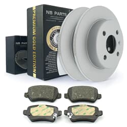 NB PARTS Bremsscheiben + Bremsbeläge Premium Gold Edition hinten
