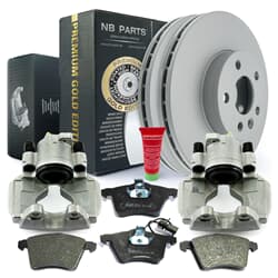 NB PARTS Disques de frein + plaquettes de frein + Callippers Brake Premium Gold Edition Front