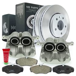 NB PARTS Disques de frein + plaquettes de frein + étriers de frein avant