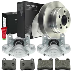 NB PARTS Bremsscheiben + Bremsbeläge + Bremssättel hinten
