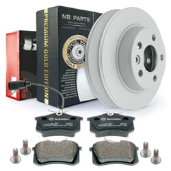 NB PARTS Bremsscheiben + Bremsbeläge Premium Gold Edition hinten