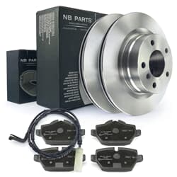 NB PARTS Bremsscheiben + Bremsbeläge + Warnkontakt hinten
