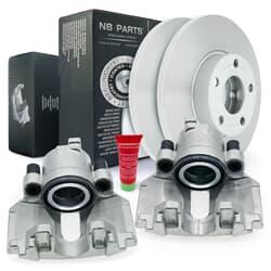 NB PARTS Bremseskiver foran + bremsekalipere