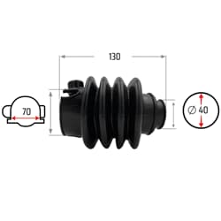 NB PARTS Faltenbalg 4 Falten 40/70mm 130mm passend für WINTERHOFF WS3000