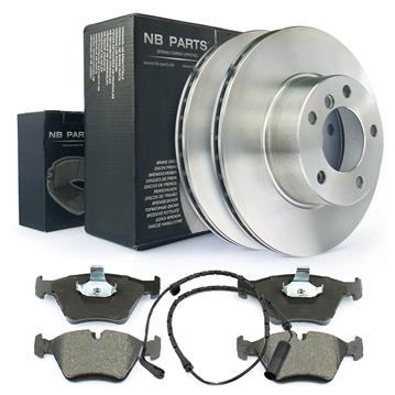 Bremsen-set Vorne Bremsscheiben + Bremsbeläge + Warnkontakt Ø296 Belüftet VA Kit
