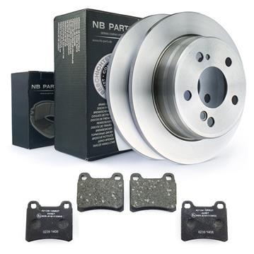Bremsen-set Hinten Bremsscheiben + Bremsbeläge Ø 258mm Voll Bremsklötze HA Kit