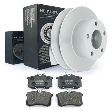 BREMSEN SET HINTEN BREMSSCHEIBEN Ø 245 VOLL MASSIV BREMSBELÄGE BREMSKLÖTZE KIT