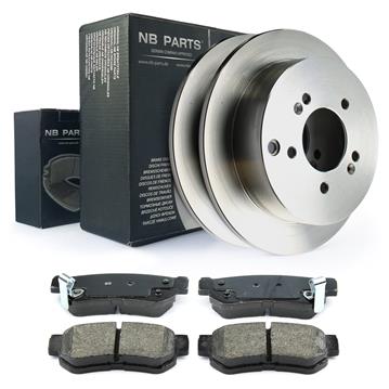 4x BREMSSCHEIBE BREMSBELÄGE BREMSKLÖTZE VORNE HINTEN HYUNDAI TUCSON BIS 03.10