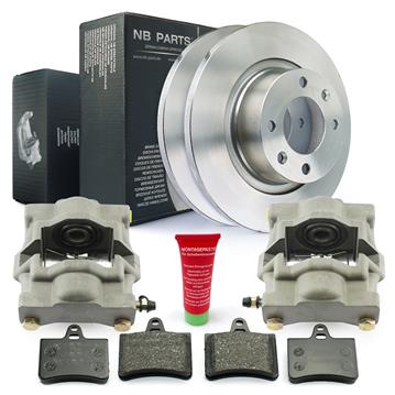 2x Bremssattel + Bremsscheiben + Bremsbeläge hinten