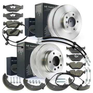 Bremsscheiben + Bremsbeläge + WK + Bremsschläuche + Handbremse vorne + hinten