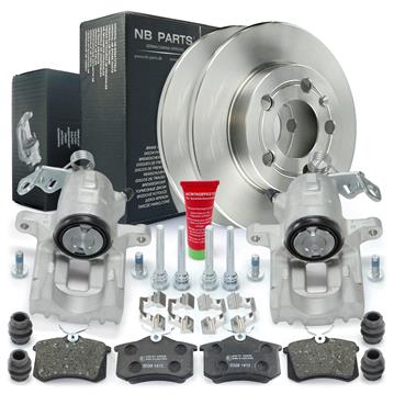 2x Bremssattel + Bremsscheiben + Bremsbeläge hinten