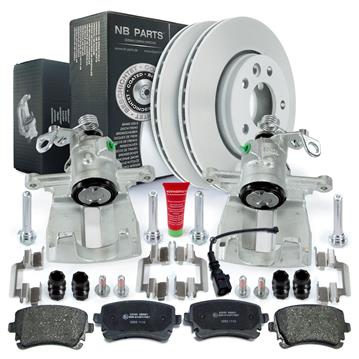 2x Bremssattel + Bremsscheiben + Bremsbeläge hinten