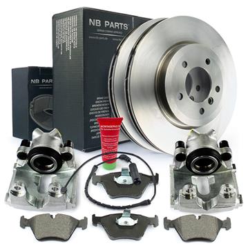 2x Bremssattel + Bremsscheiben + Bremsbeläge + WK vorne