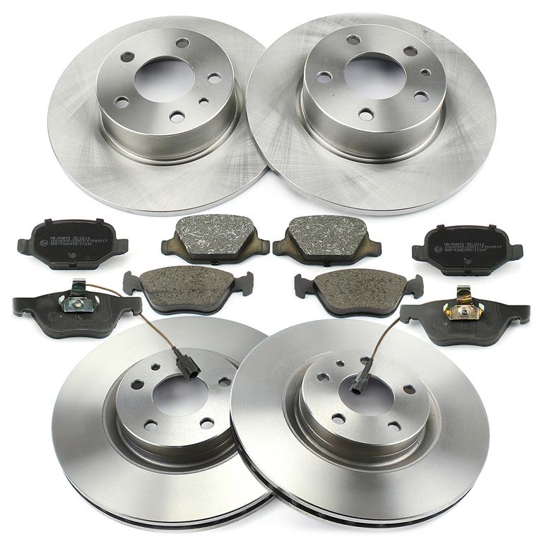 BREMSSCHEIBEN + BREMSBELÄGE VORNE + HINTEN